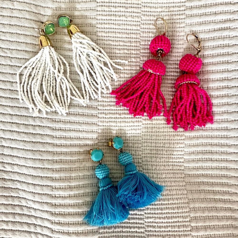 Colorful Tassel Earrings (3 pairs)